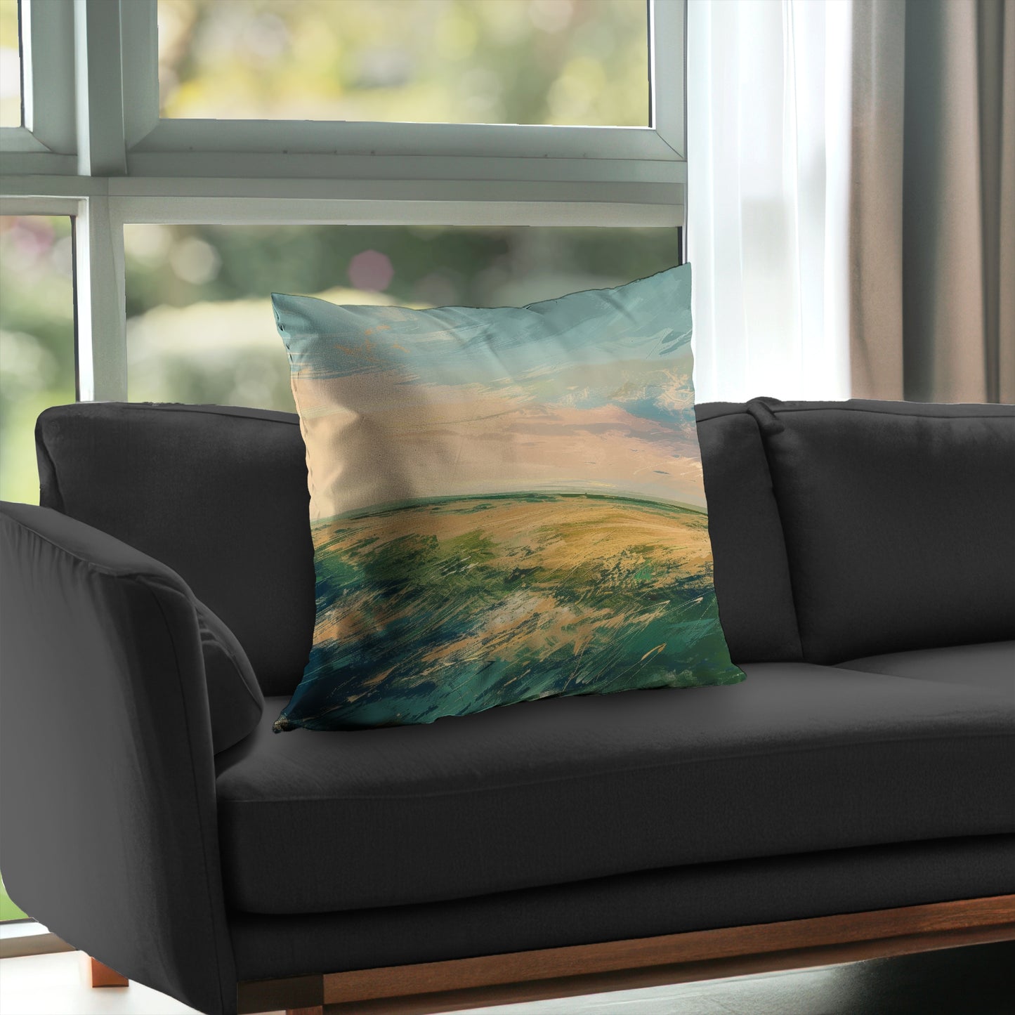 Evening in the field - Throw Pillow