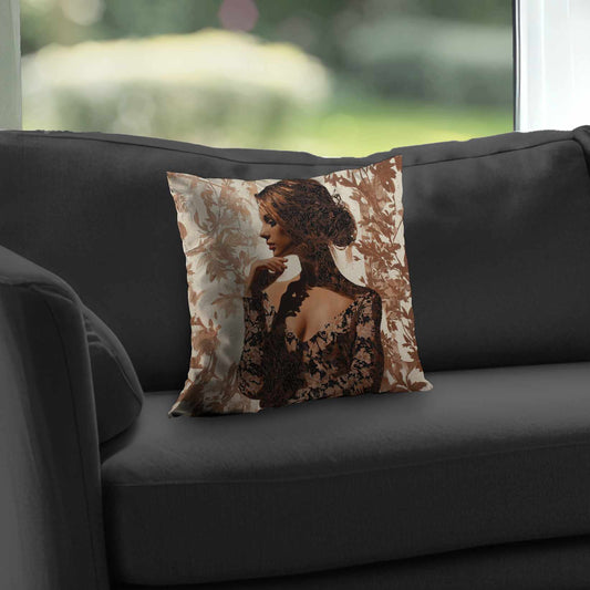 Contemplation Poly Twill Throw Pillow - Stylish Home Decor