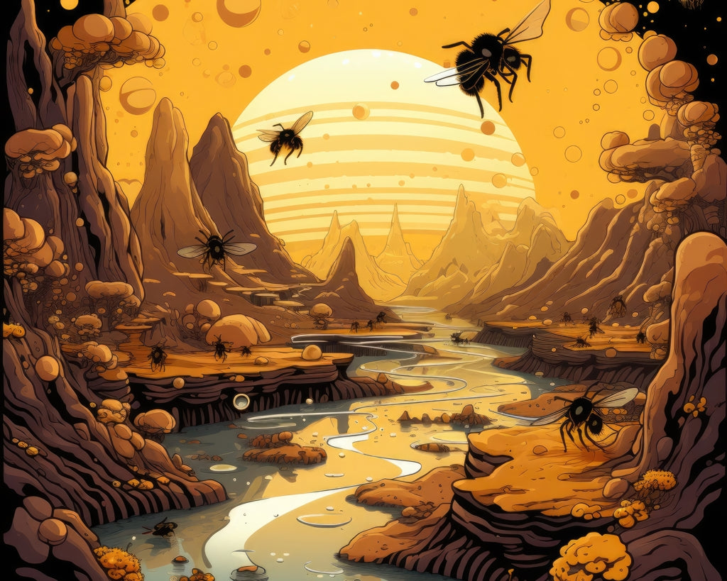 Hive Mind Orange Polyester Placemat | Home Decor Essential
