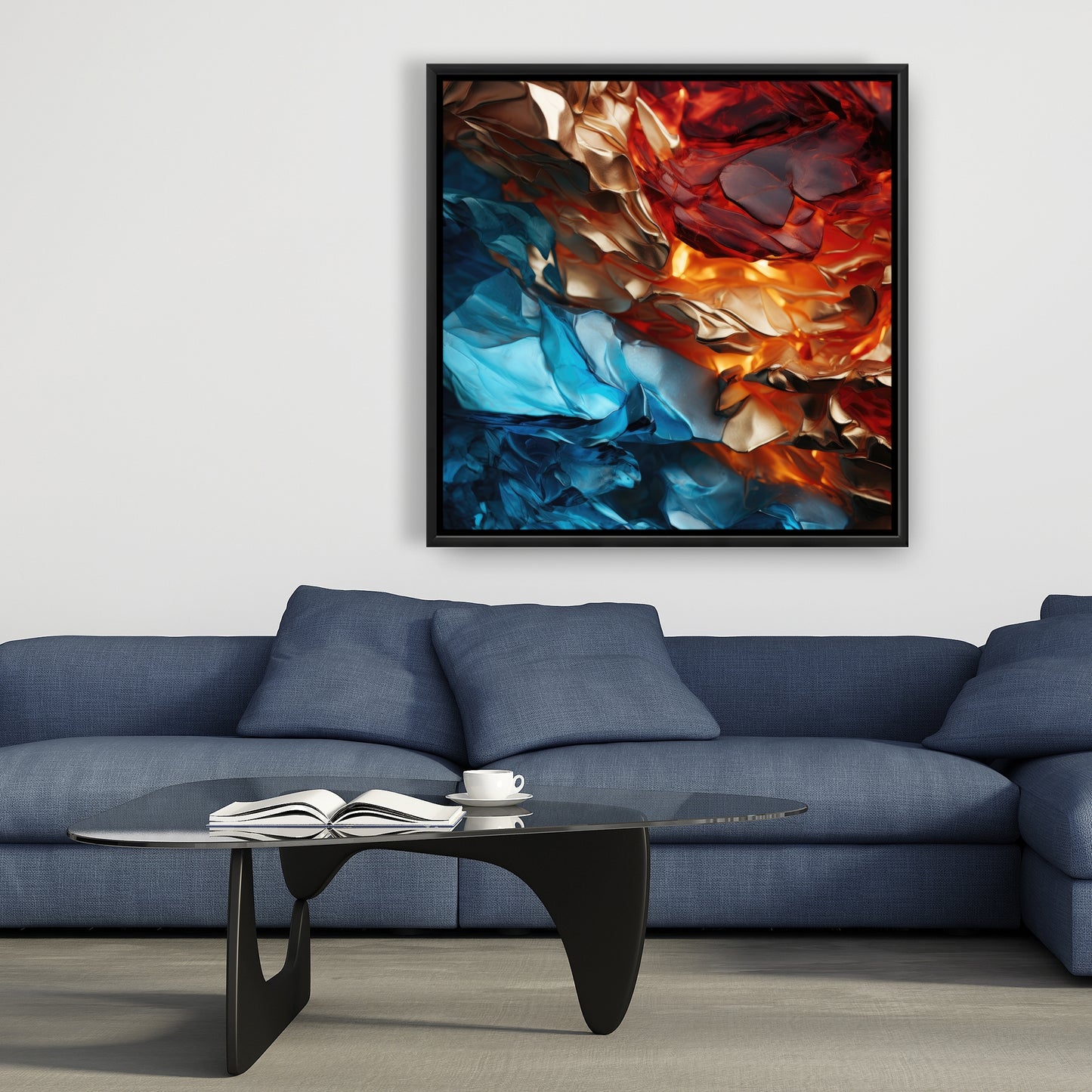 Mineral contrast - 36"x36" Framed canvas
