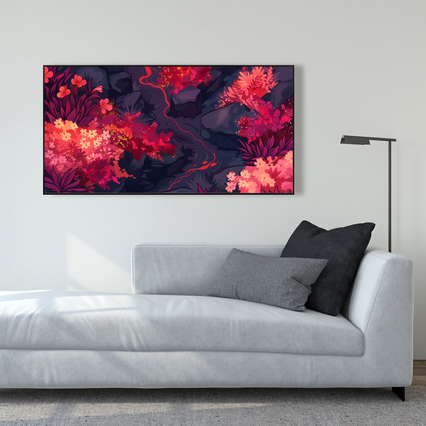 Burning plants - 36"x36" Framed canvas