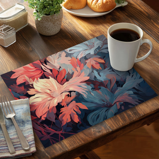 Silent charm - Turquoise Polyester Placemat for Home Decor