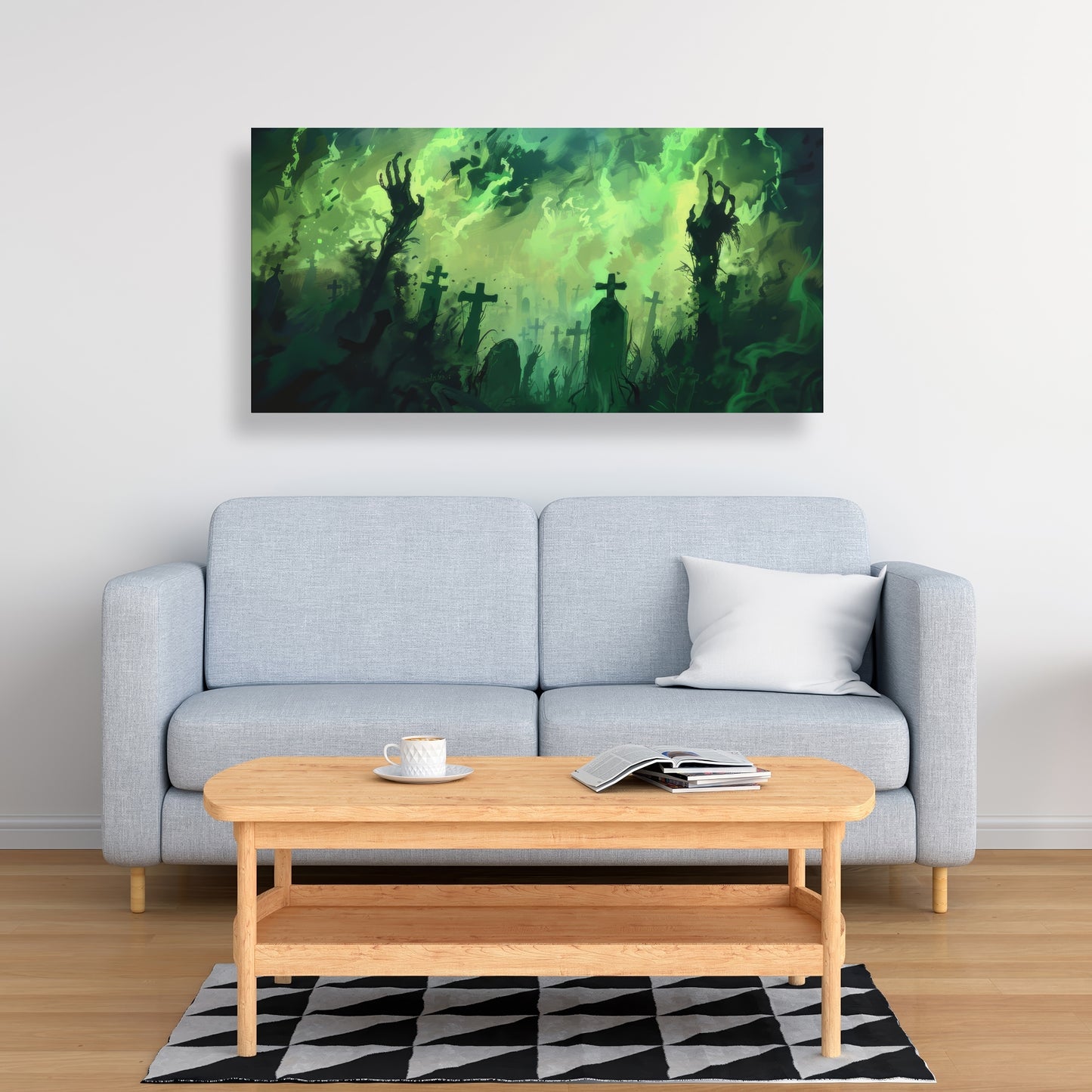 Reaching Hell - Black Canvas Home Decor Art for Modern Spaces