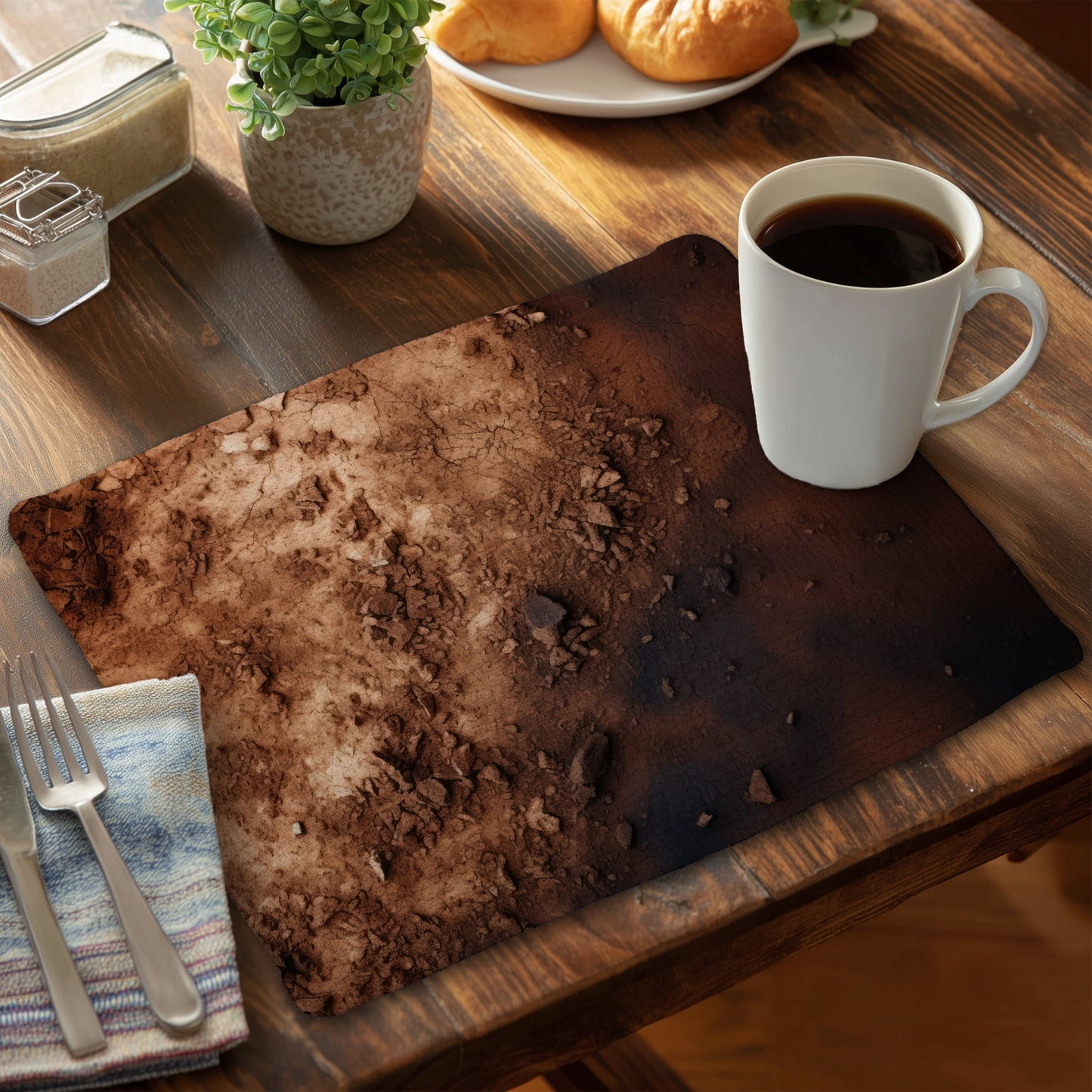 The Dark Patch - Brown Braided Polyester Placemat for Home Decor
