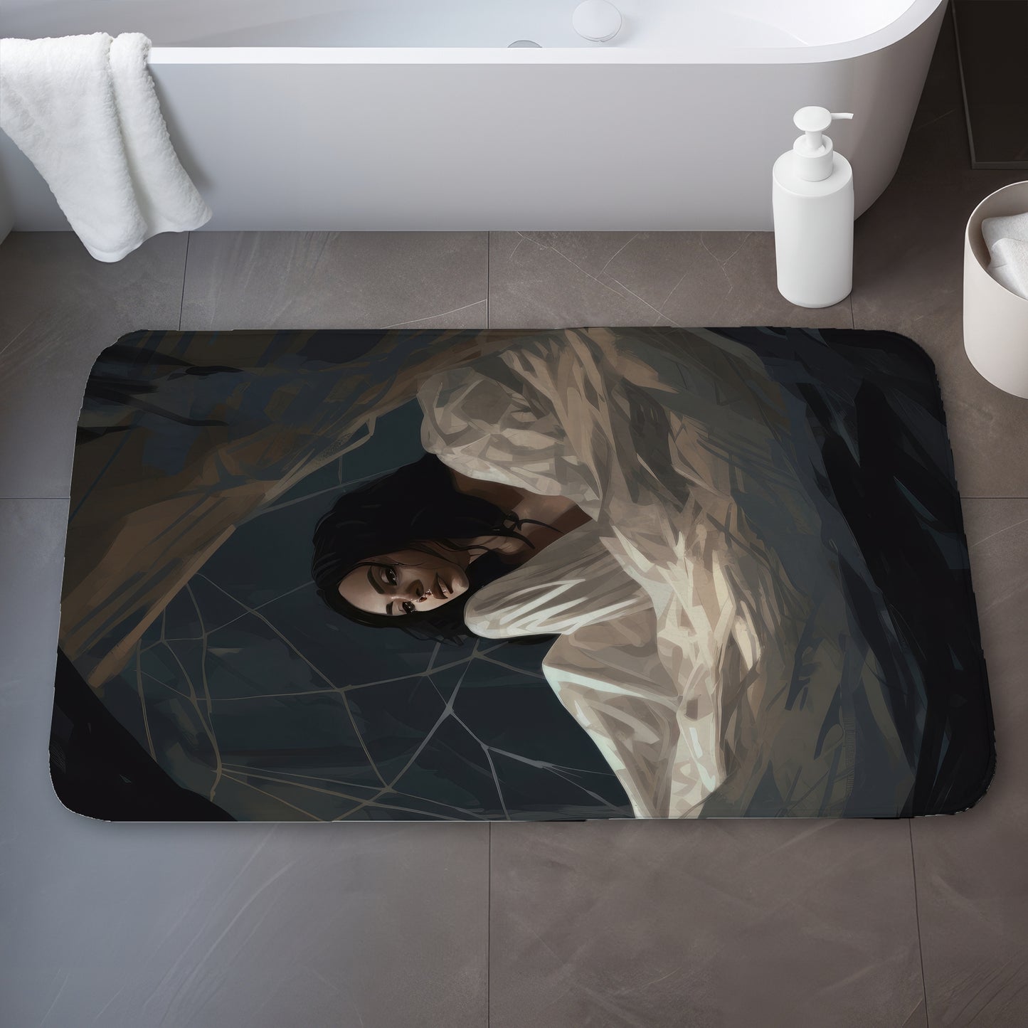 Spider princess - 17"x24" Bath mat