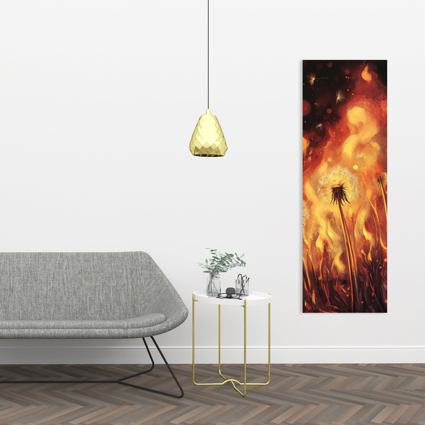 Dandy Fire - Yellow Canvas Art for Home Decor | Brighten Up