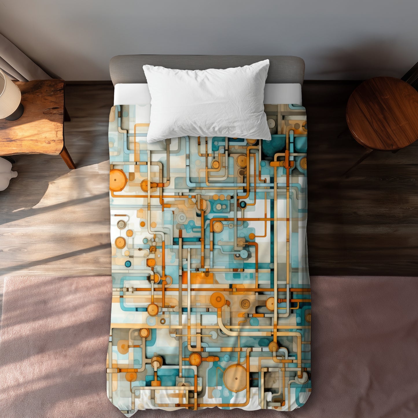 Like clockwork White Duvet Cover - Elegant Home Decor