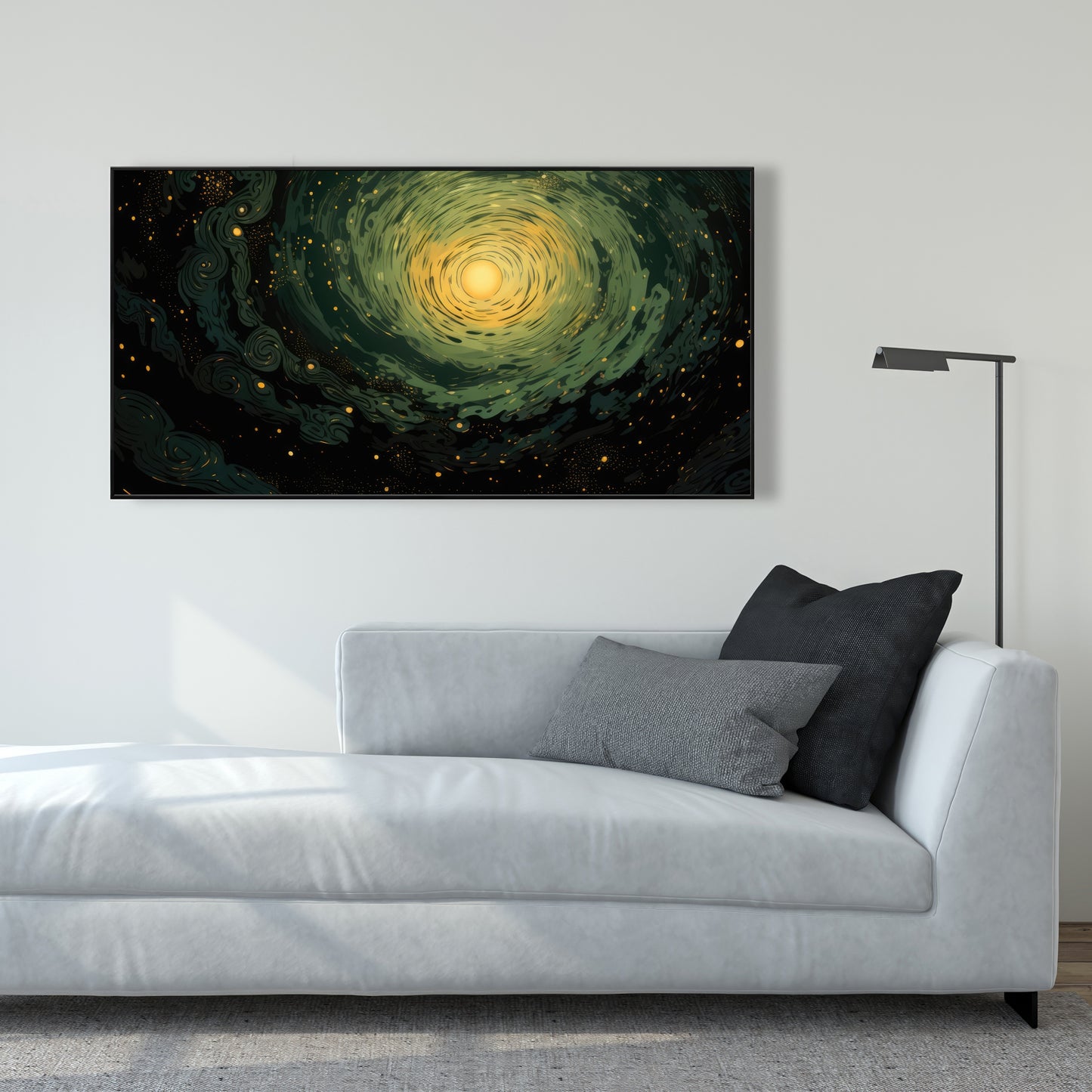 Swirling gases - Black framed canvas for home decor elegance