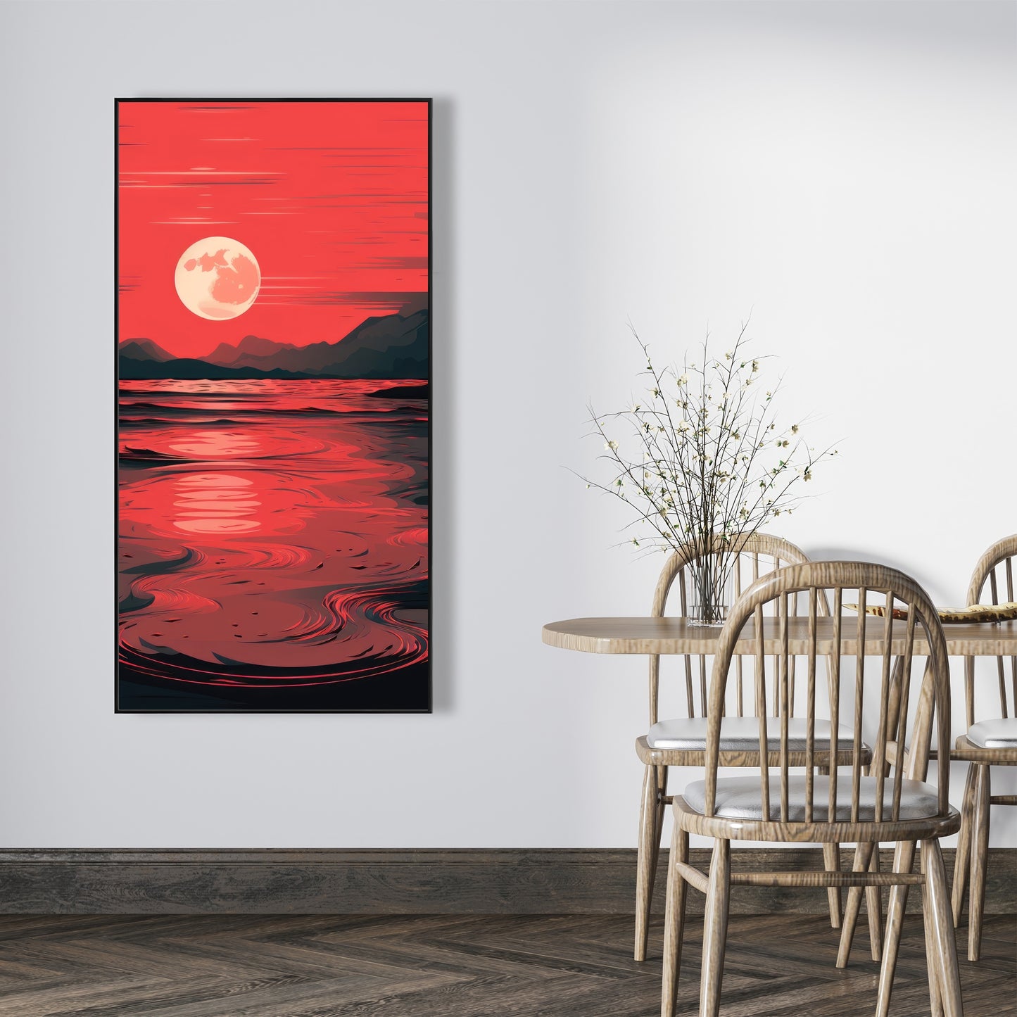 Bloody tides - Framed Canvas - Print on demand