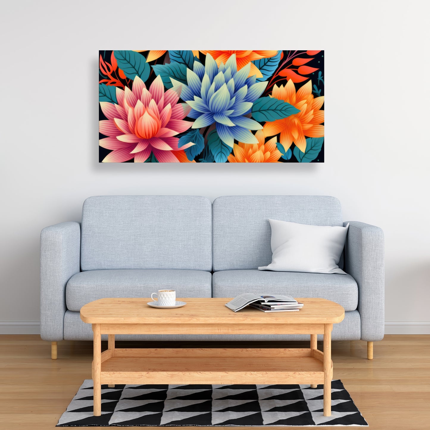Color bouquet Turquoise Canvas for Stylish Home Decor