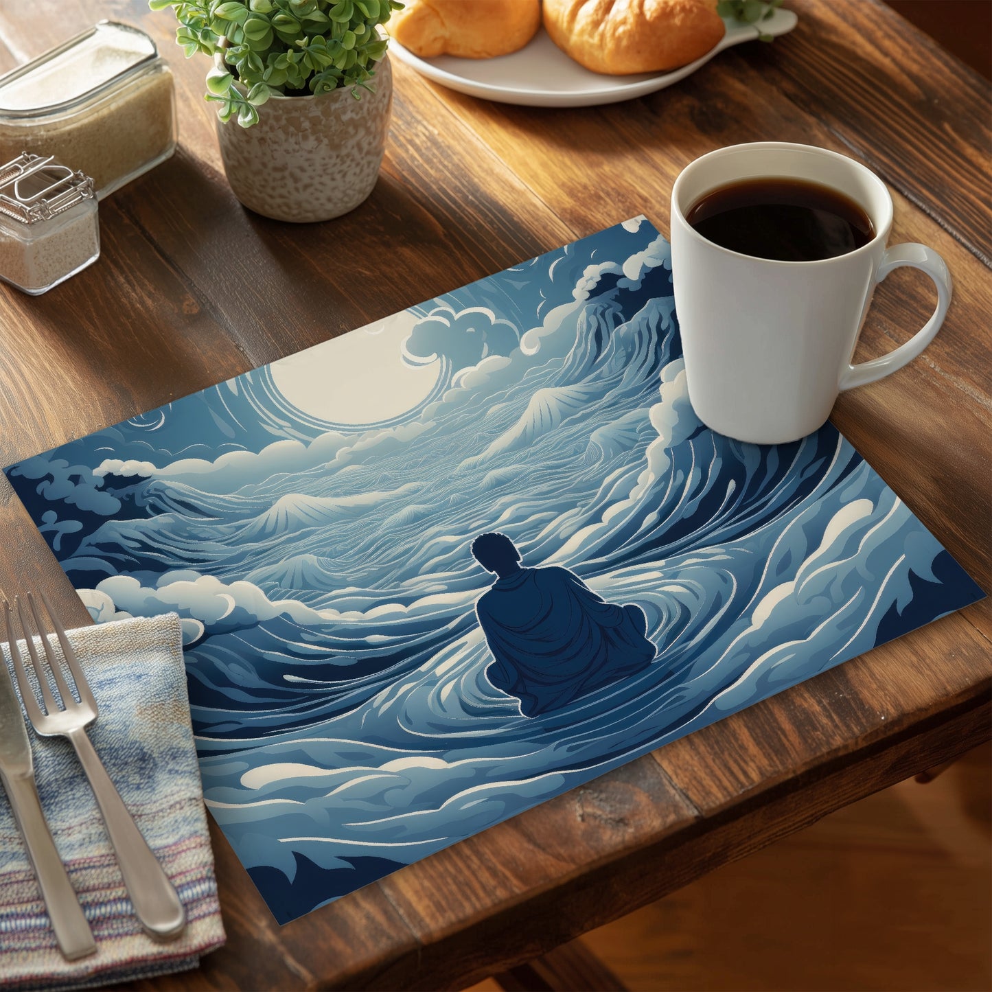 Infinite Wisdom White Polyester Placemat for Home Decor