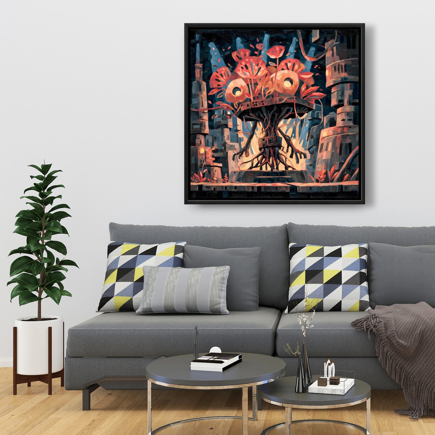 Dystopic nature - 24"x24" Framed canvas