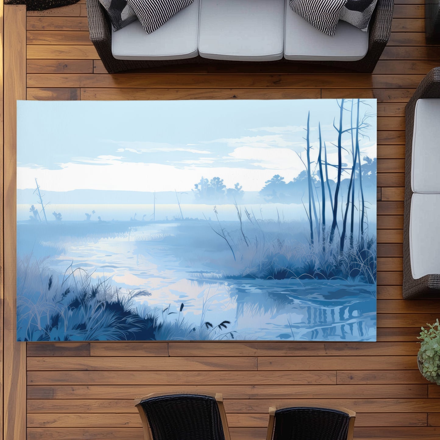 Cold Swamp Gray Outdoor Area Rug | Stylish Home Decor