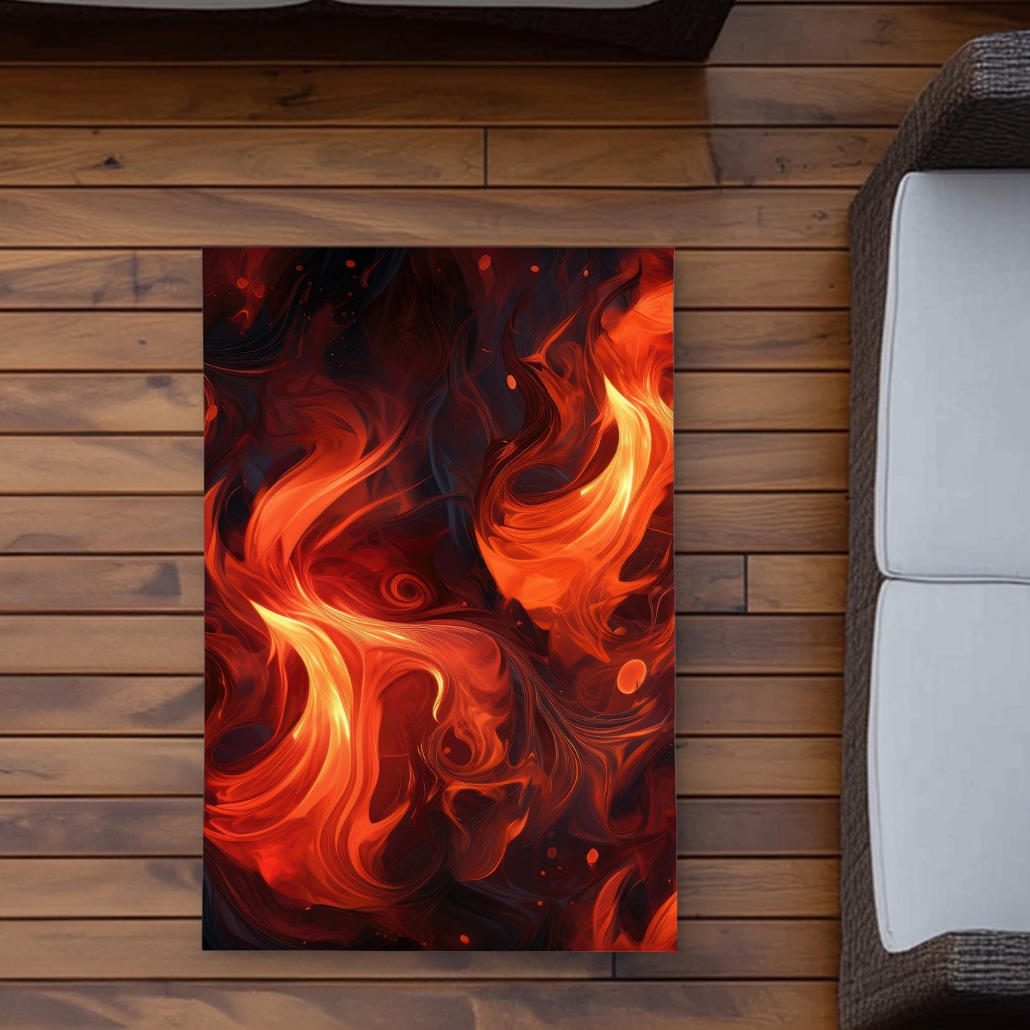 Fires of Heck - Black Outdoor Area Rug for Home Decor