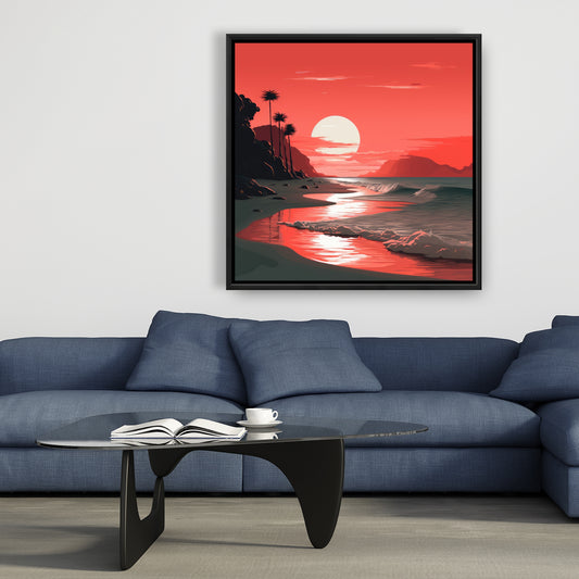 Blood sun - 36"x36" Framed canvas