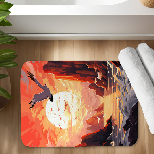 Isles of Omen Red Bath Mat - Stylish Home Decor Accent