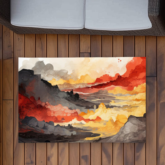 Scolding Land Red Outdoor Area Rug | Stylish Home Decor