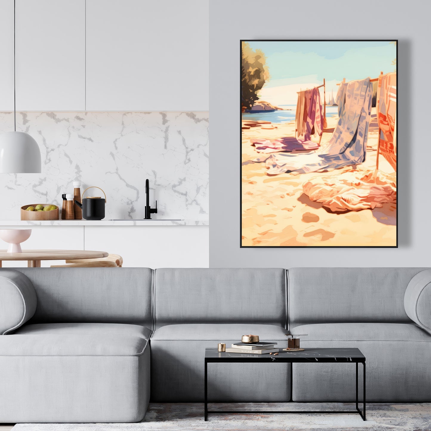 Warm sands - Framed Canvas - Print on demand