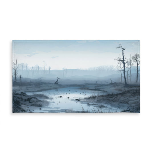 Swampy Lands Blue Indoor Outdoor Tablecloth for Home Decor