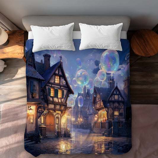 Bloopy town - 88"x88" Duvet Cover
