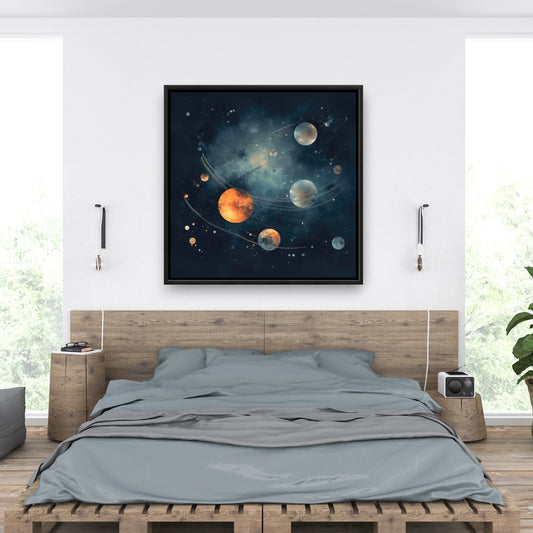 Deep Exploration - Gray Framed Canvas for Home Decor