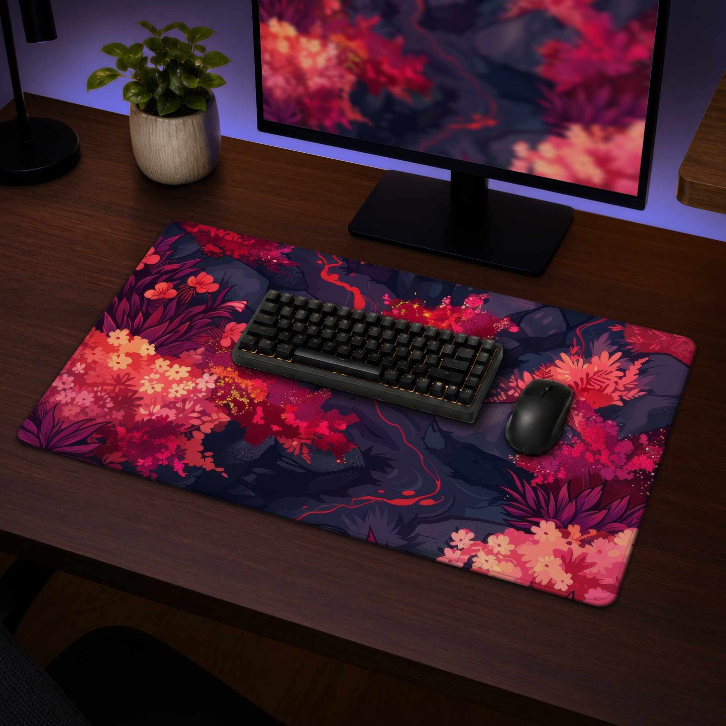 Burning Plants Desk Mat - Stylish Home Decor Desk Pad
