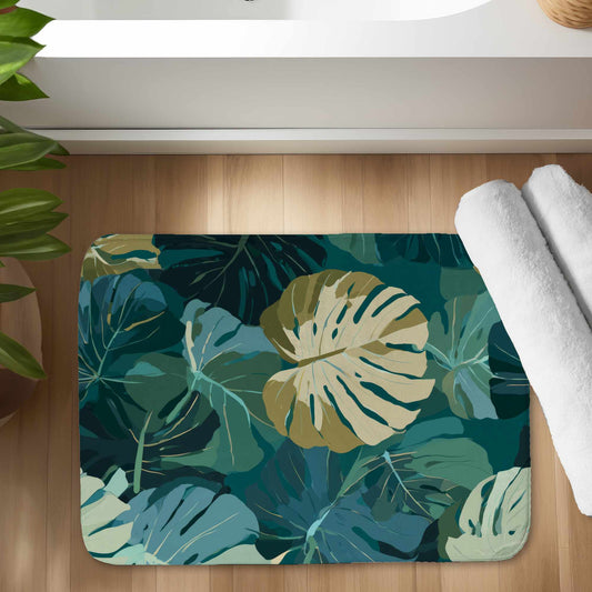 Tropical Leaf Veil Bath Mat - Stylish Home Decor Rug