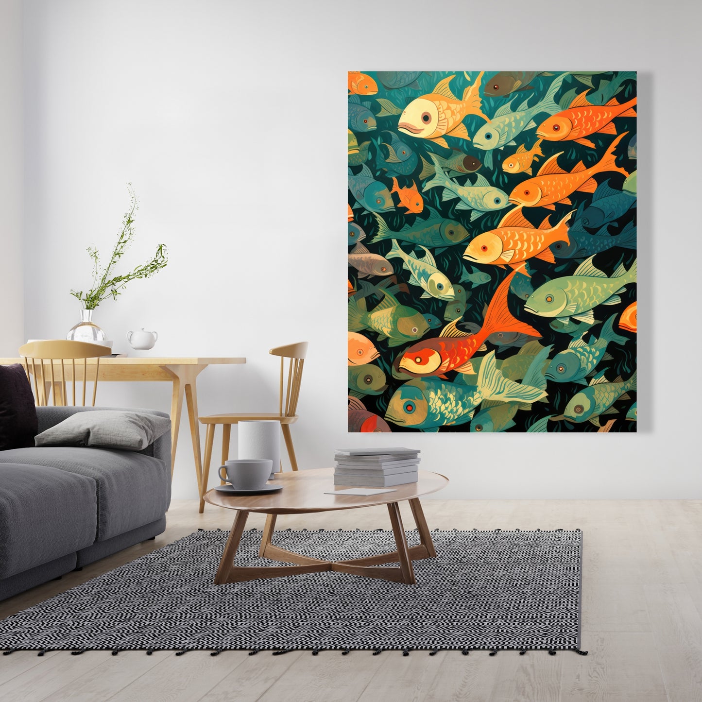 Simple Fishes - Orange Canvas Home Decor for Vibrant Spaces