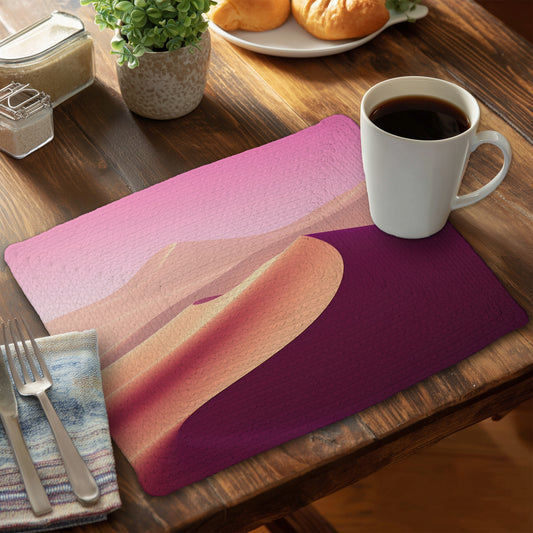 Calm Dunes - White Braided Polyester Placemat for Home Decor