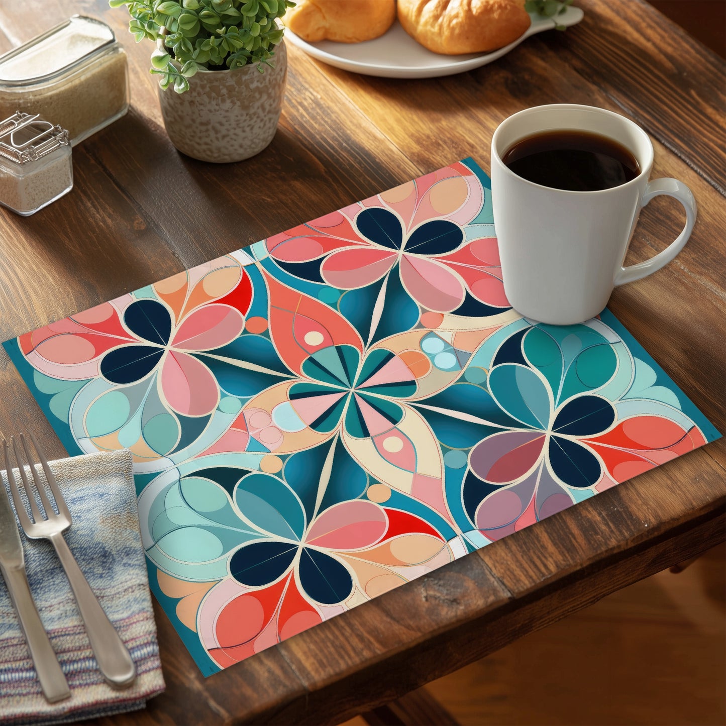 Mandala Turquoise Polyester Placemat - Stylish Home Decor