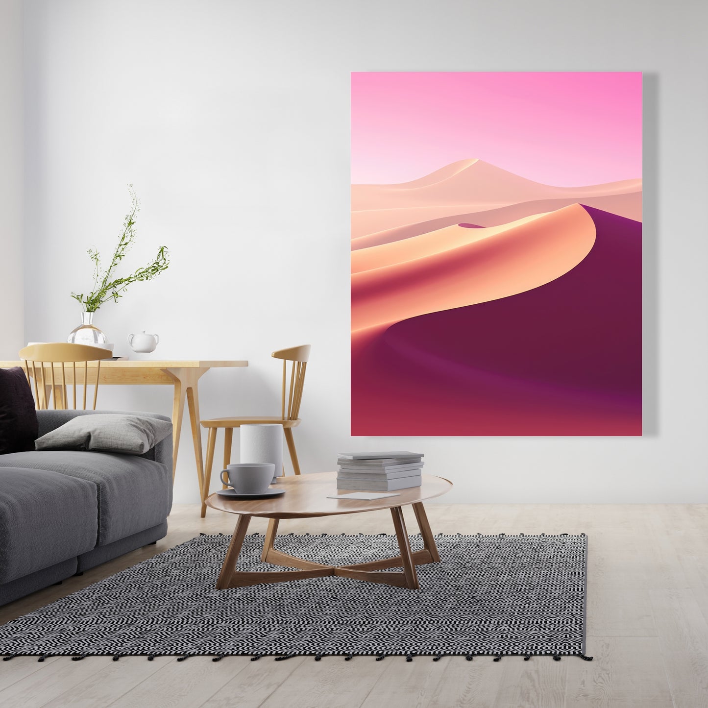 Calm Dunes - White Canvas Art for Elegant Home Decor