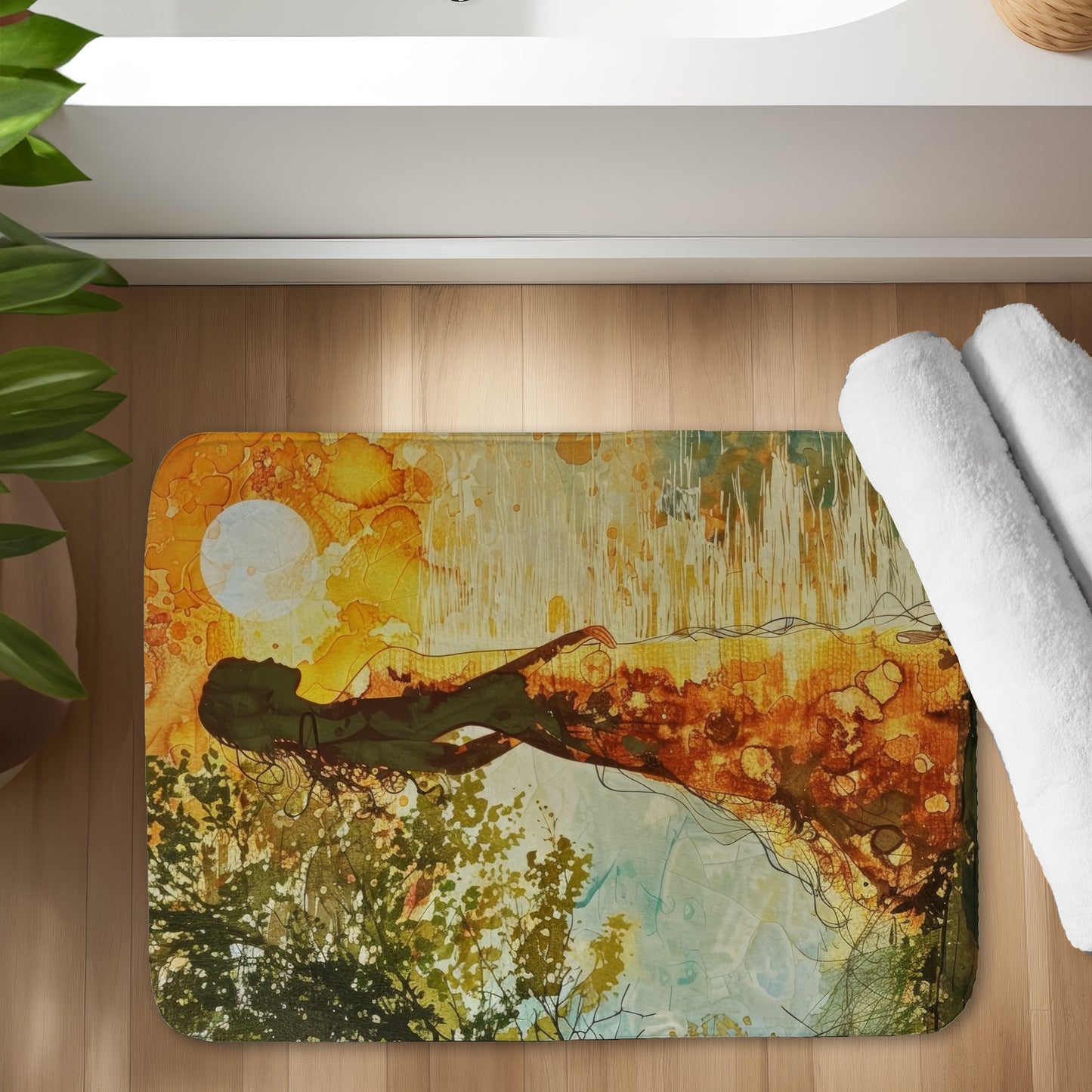 Peaceful sun - 17"x24" Bath mat