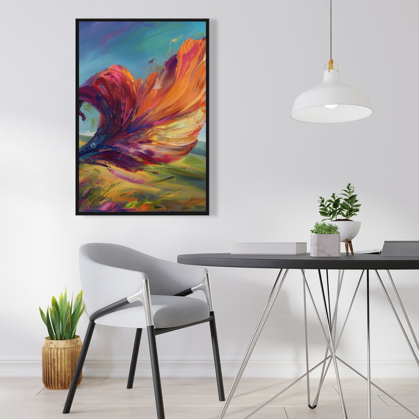 The leaf - 36"x36" Framed canvas