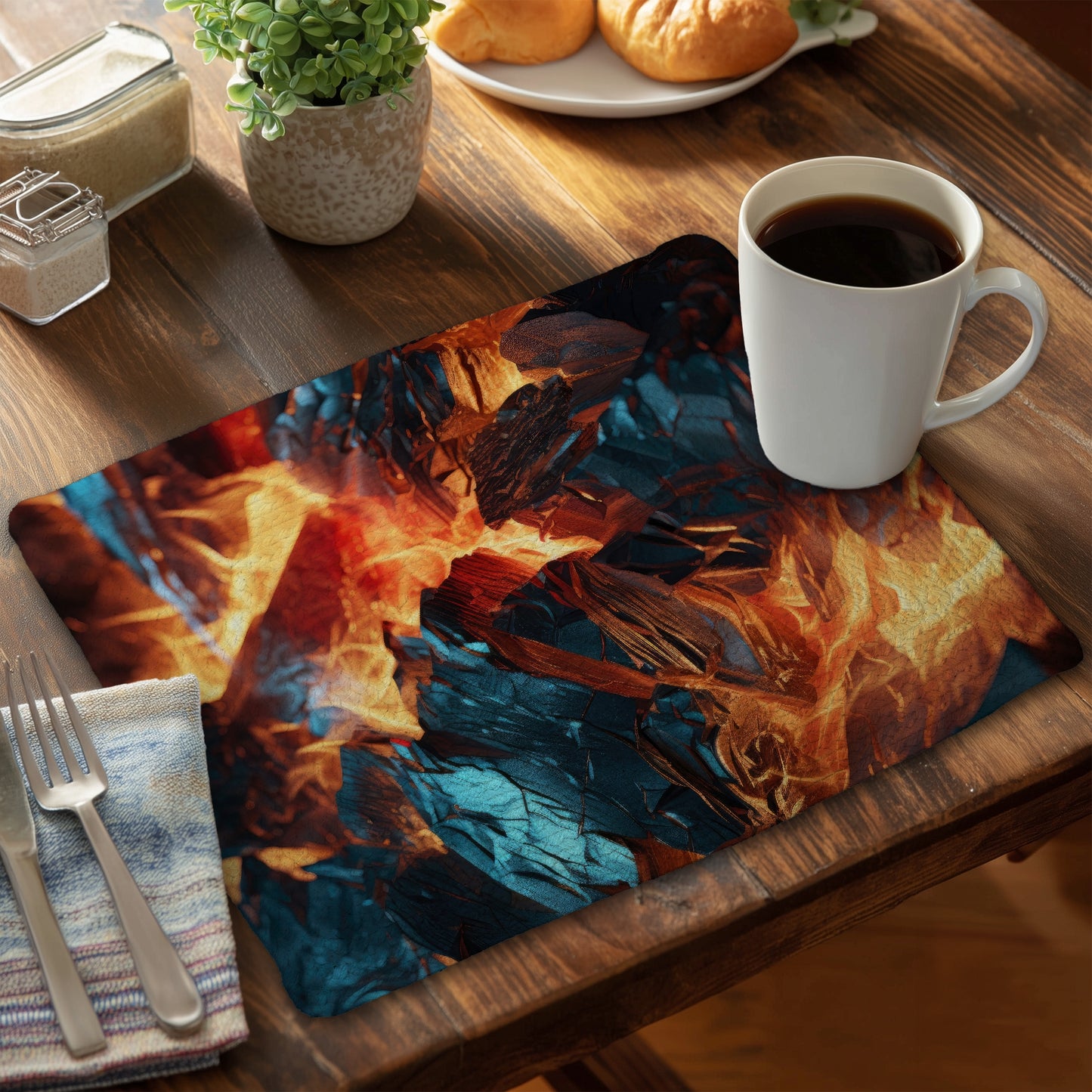 Cursed Visions - Red Braided Polyester Placemat for Home Decor