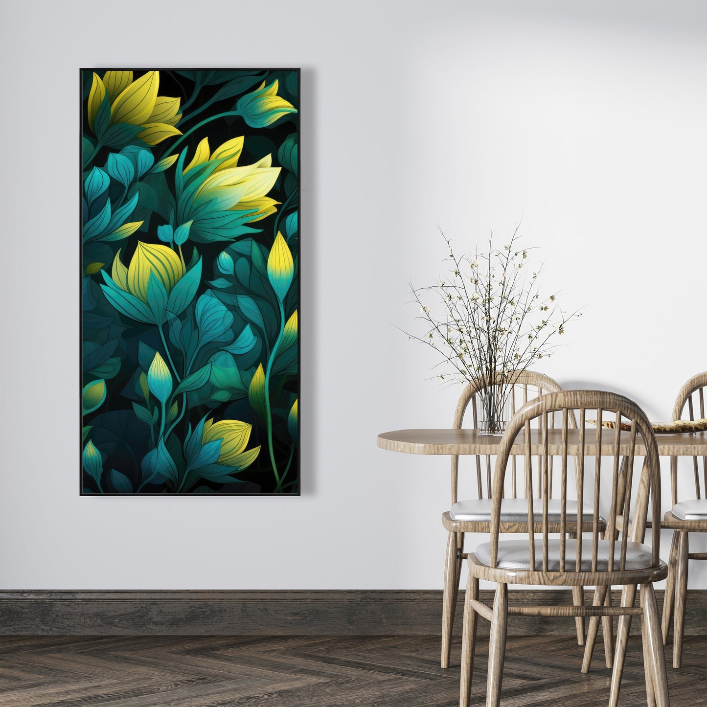 Intense Bloom - Yellow Framed Canvas for Home Decor
