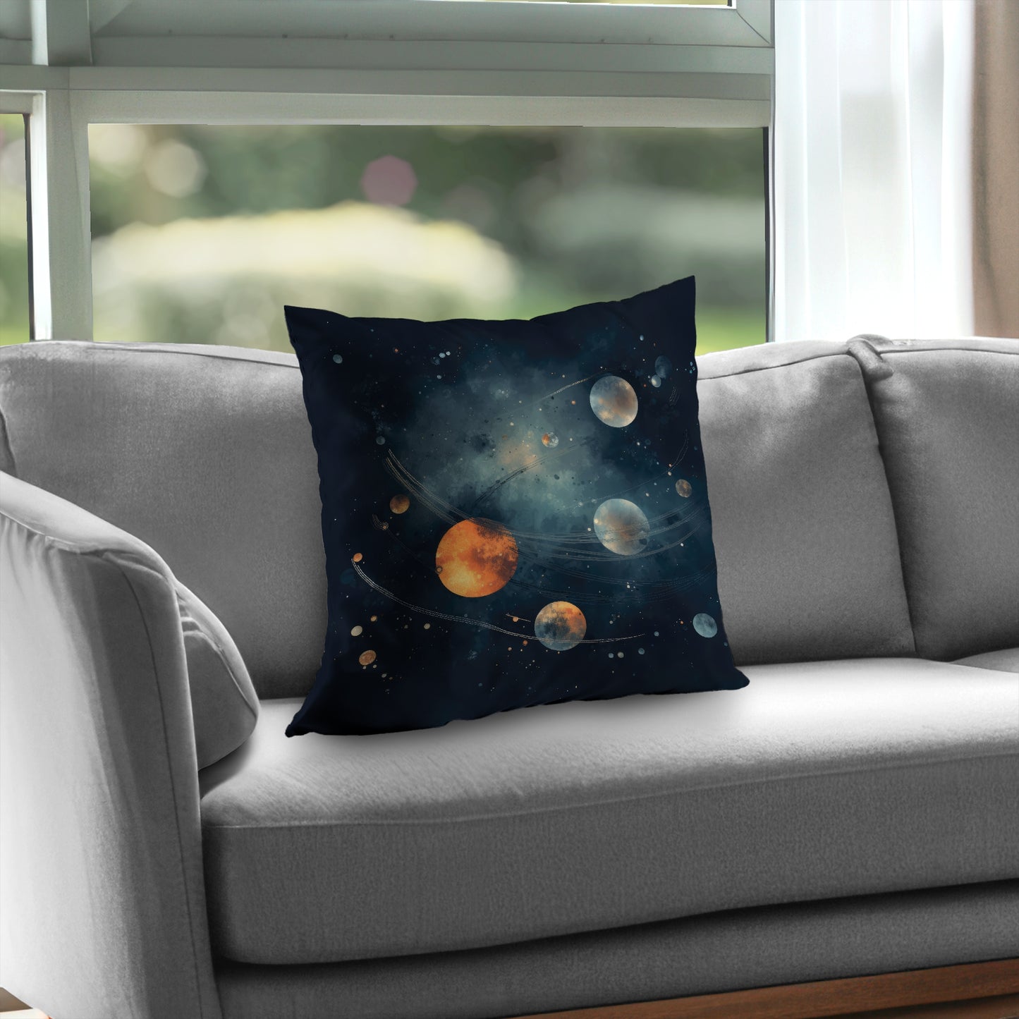 Deep Exploration Blue Poly Twill Throw Pillow - Home Decor Insert