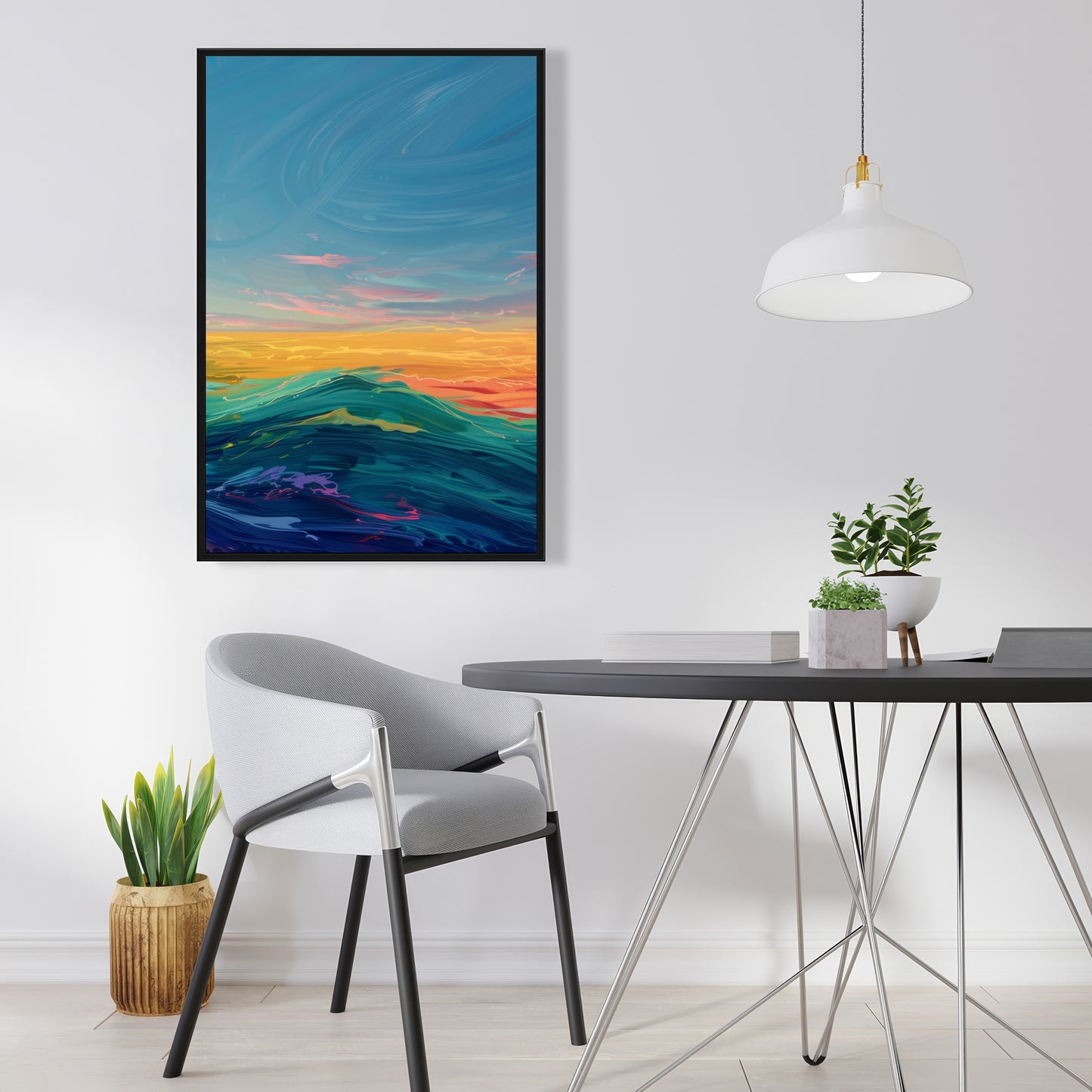 Watercolors - 36"x36" Framed canvas