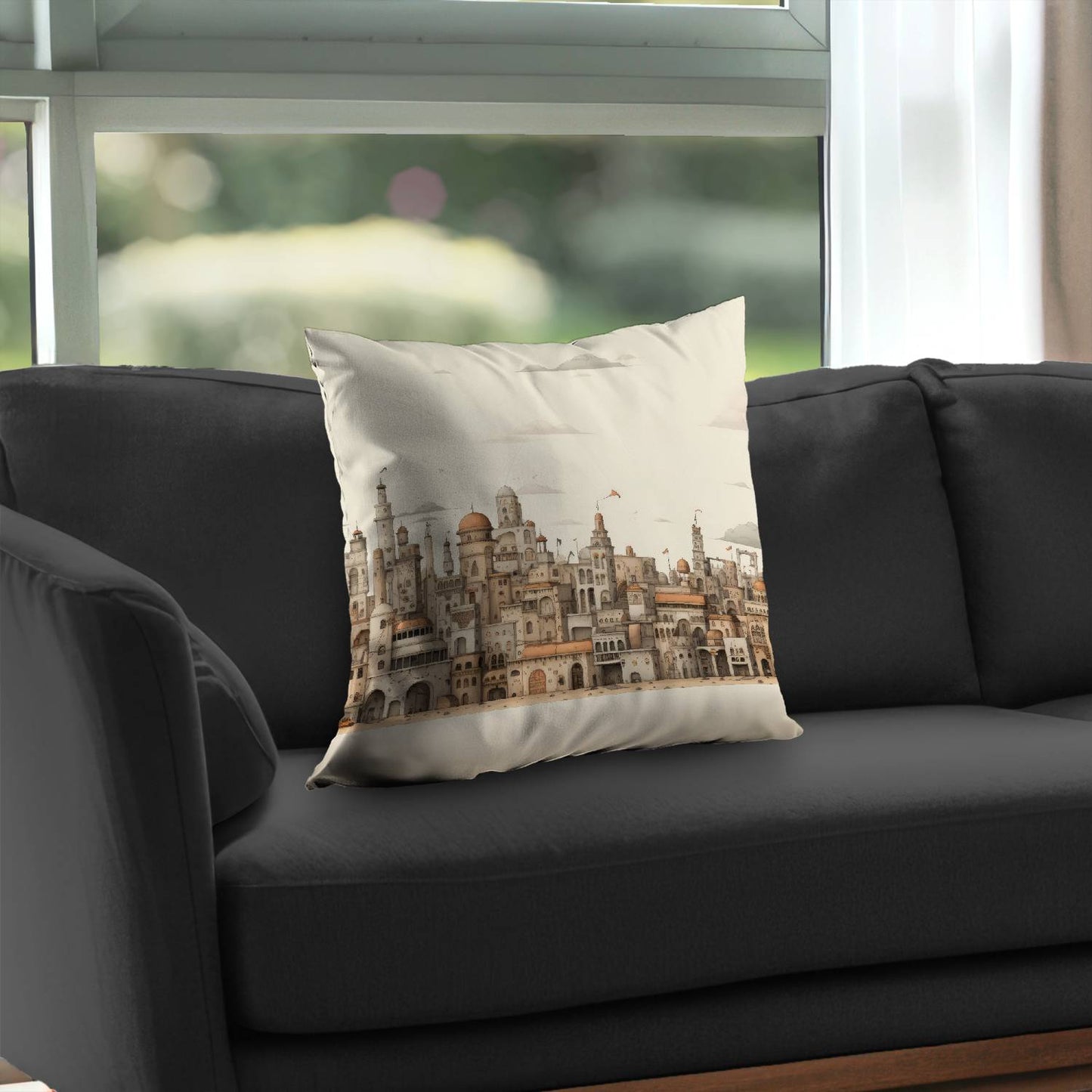 The Old Town White Poly Twill Throw Pillow - Home Decor Insert