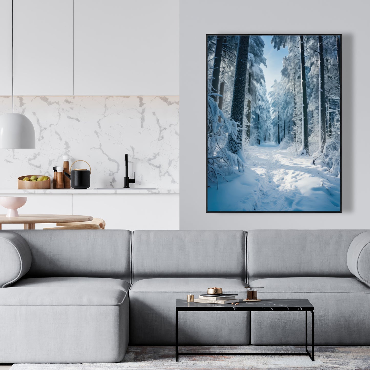 Cold forest - 36"x36" Framed canvas