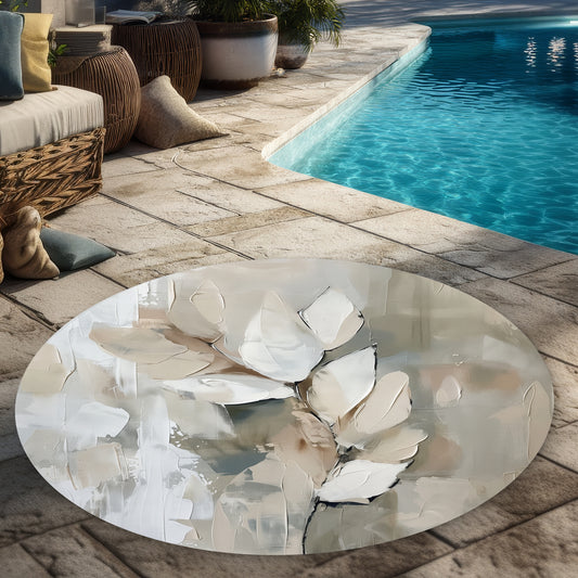 Leaf Round Outdoor Area Rug - Stylish Home Decor Accent