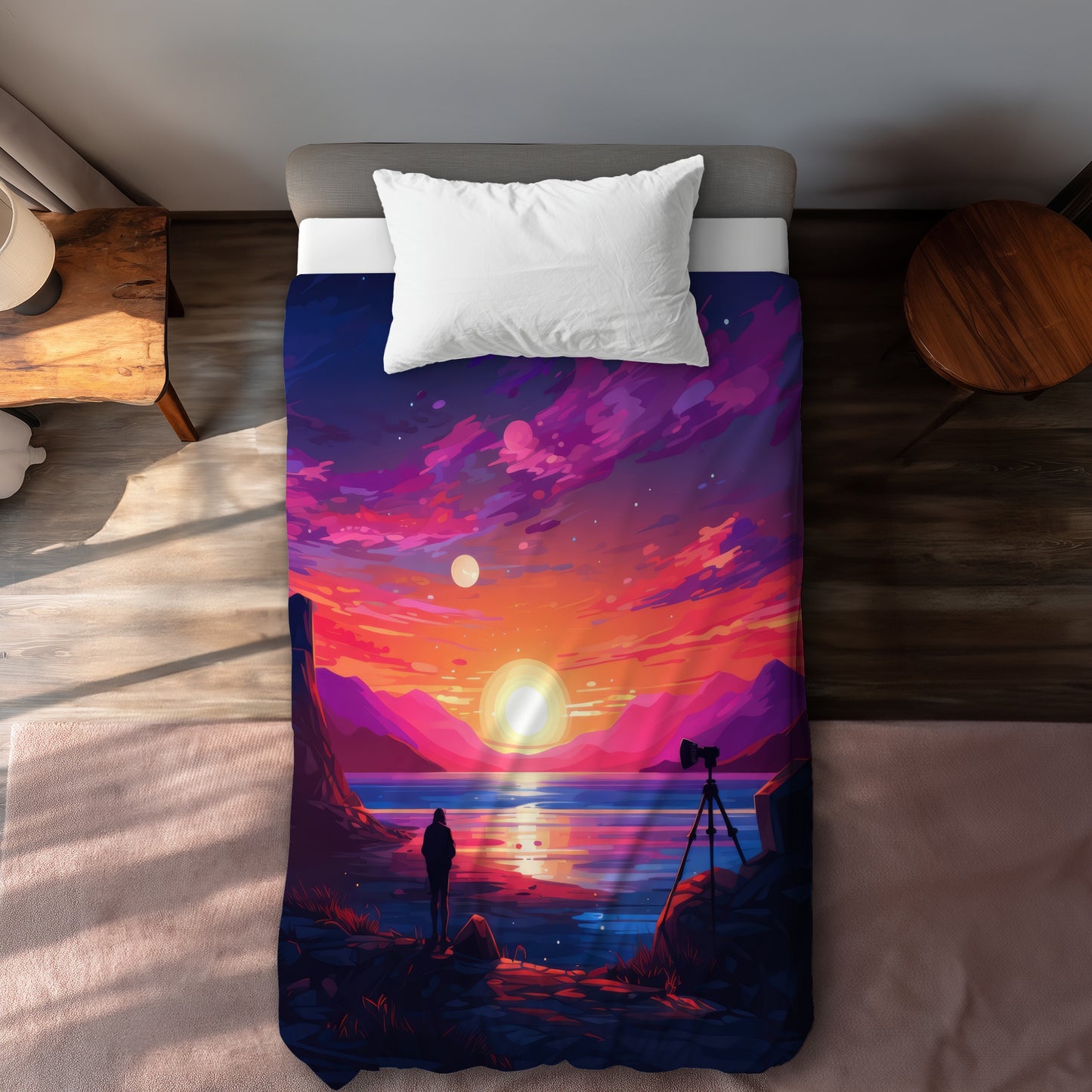 Solitude Blue Duvet Cover - Elegant Home Decor Accent