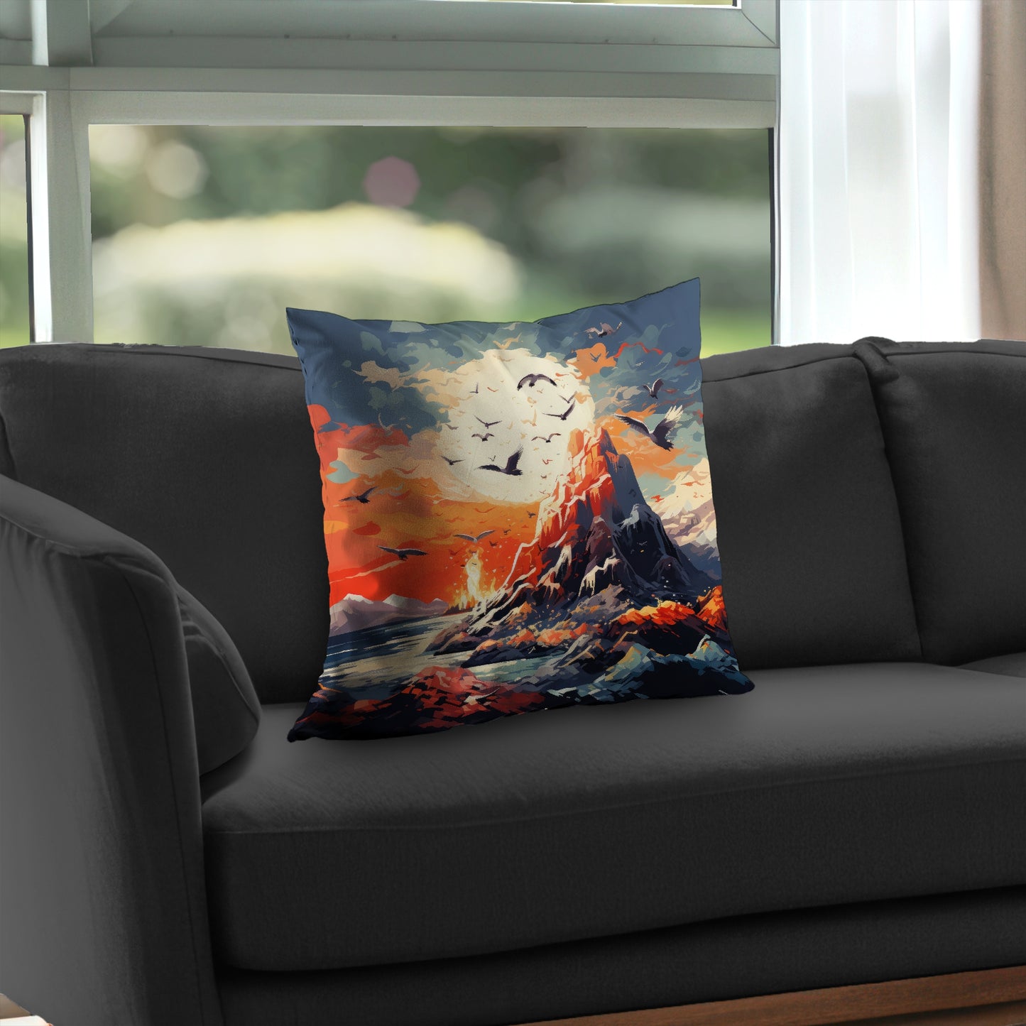 Towards Danger Gray Poly Twill Throw Pillow for Home Decor