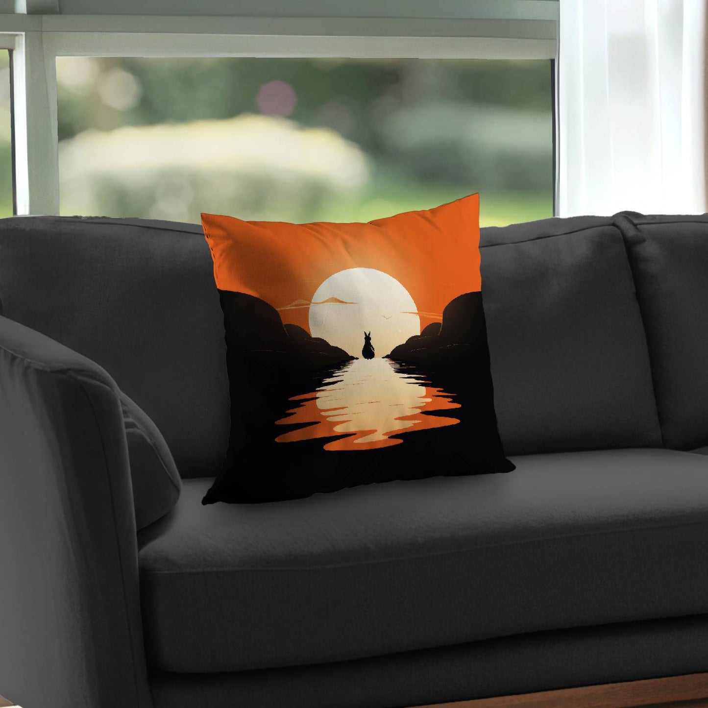 Running Away Black Poly Twill Throw Pillow - Home Decor Insert