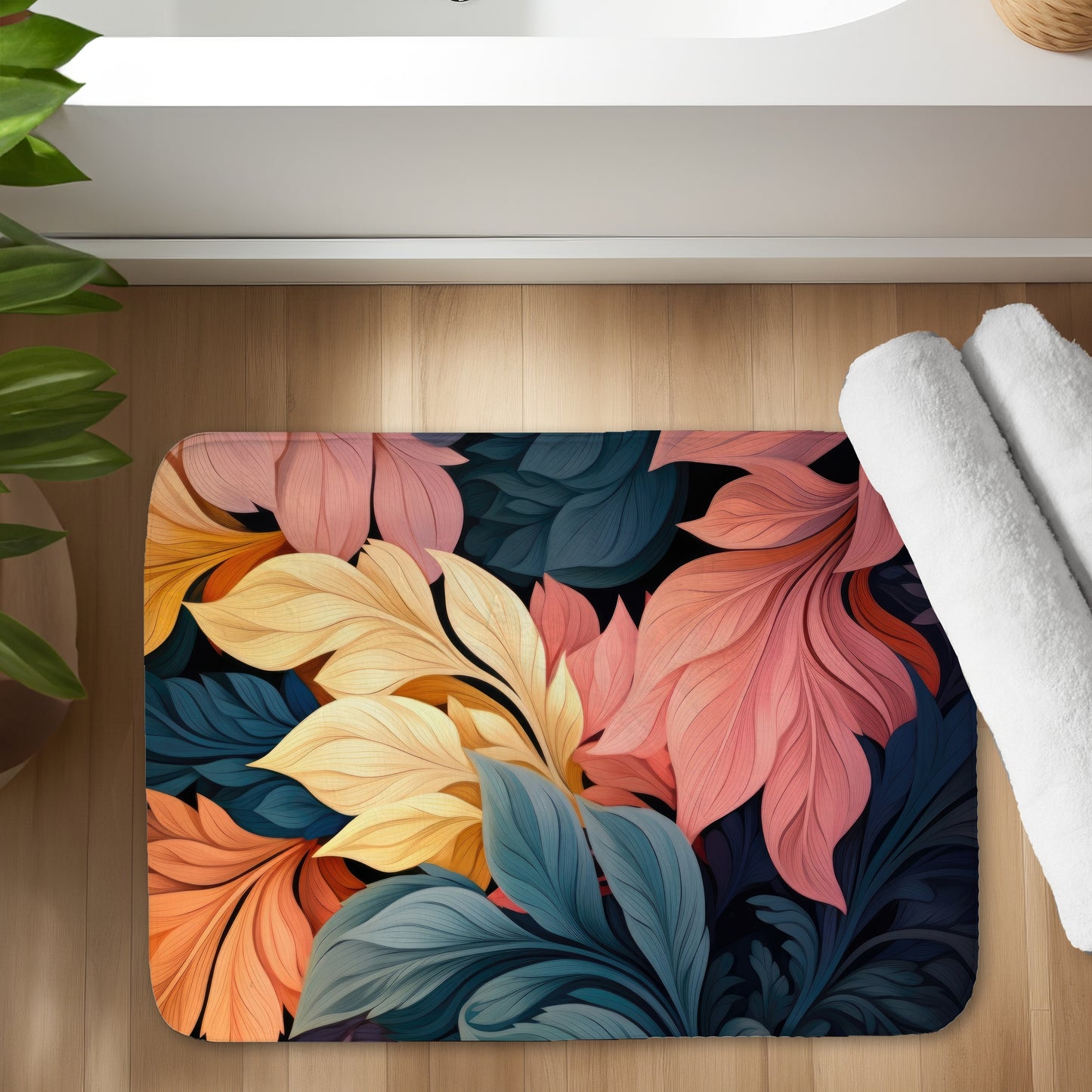 Pastel bloom - 17"x24" Bath mat