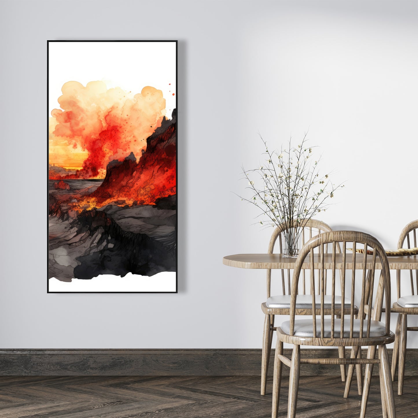 Minimalist Flow - White Framed Canvas for Home Decor