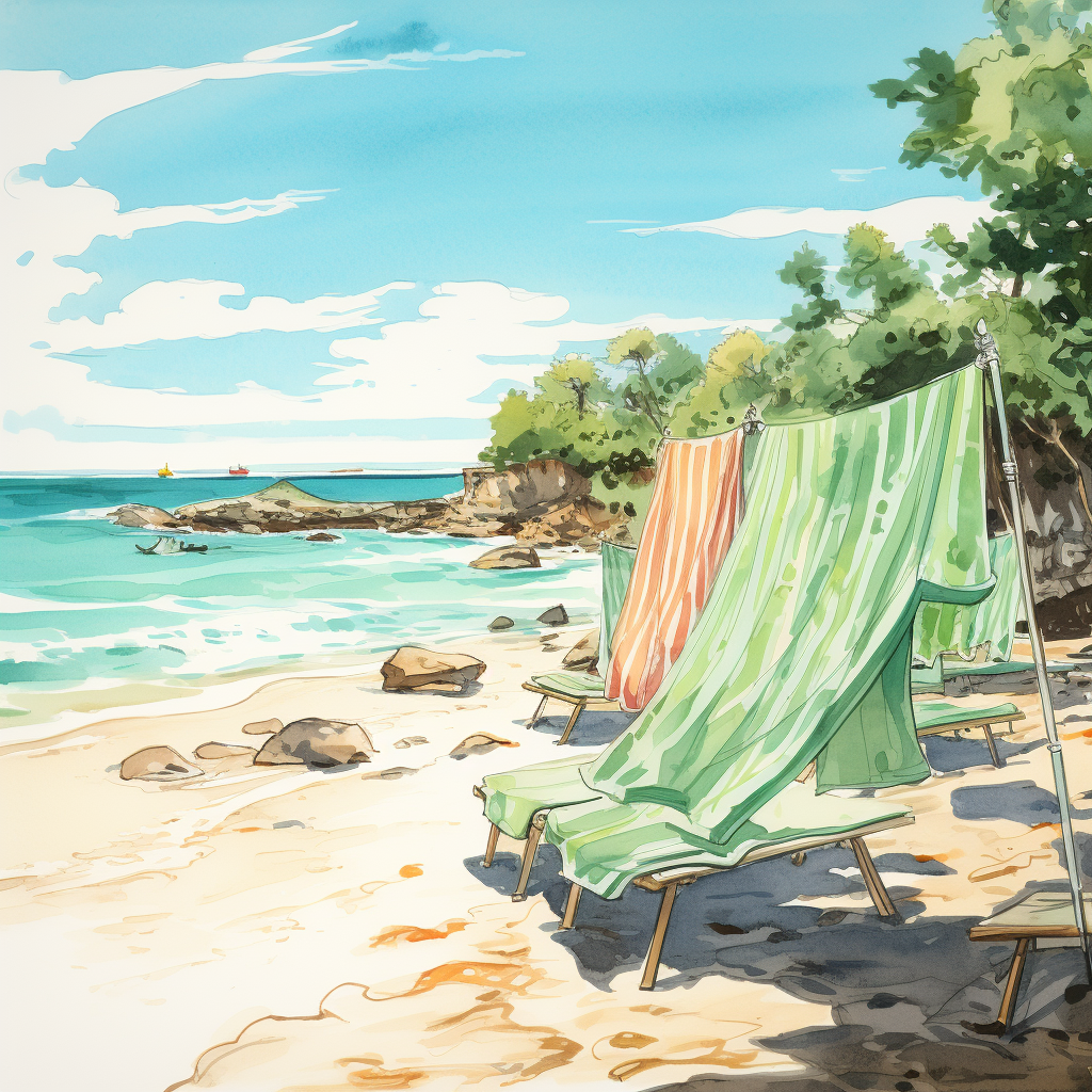 Beach calm - Framed Canvas - Print on demand