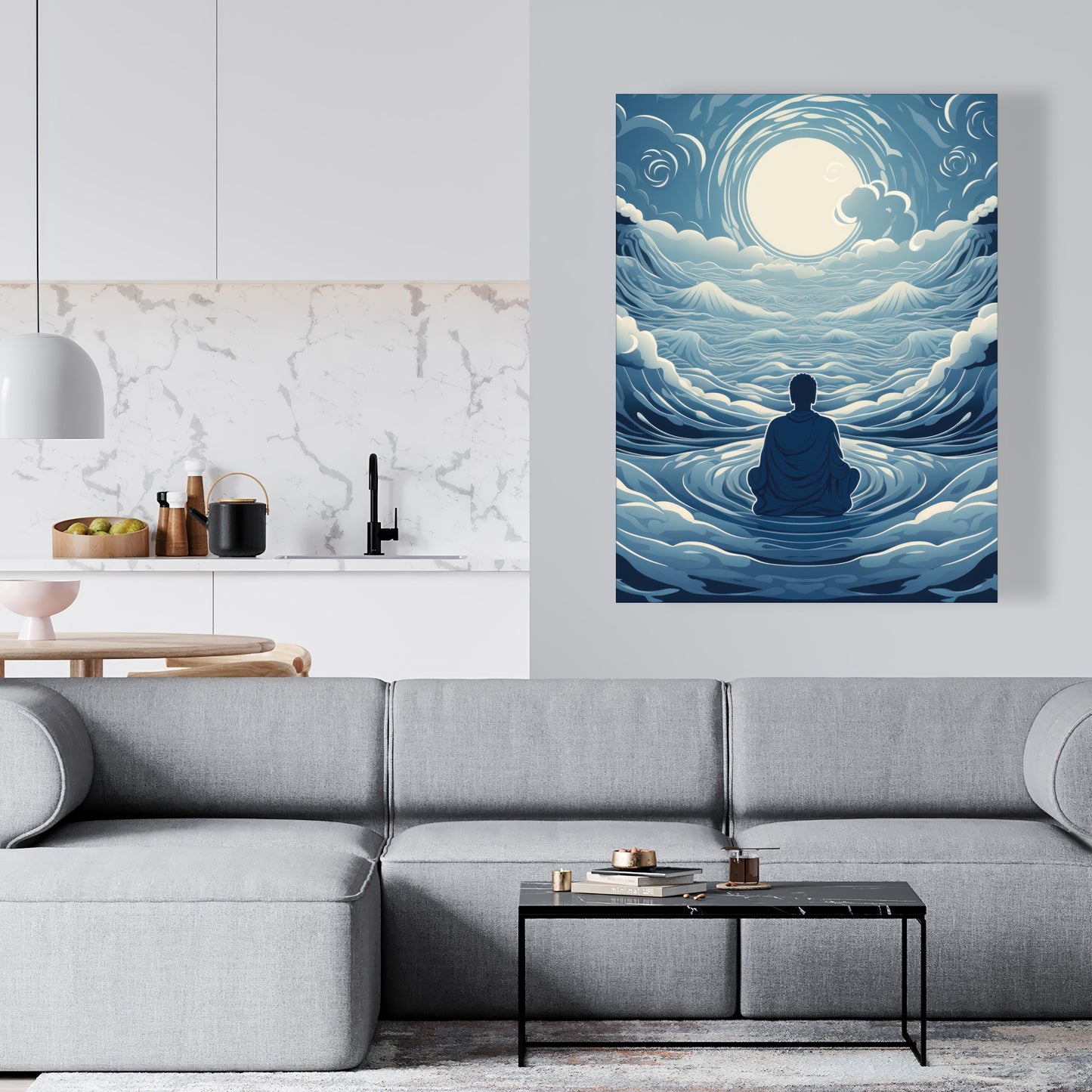 Infinite Wisdom - Gray Canvas Wall Art for Home Decor