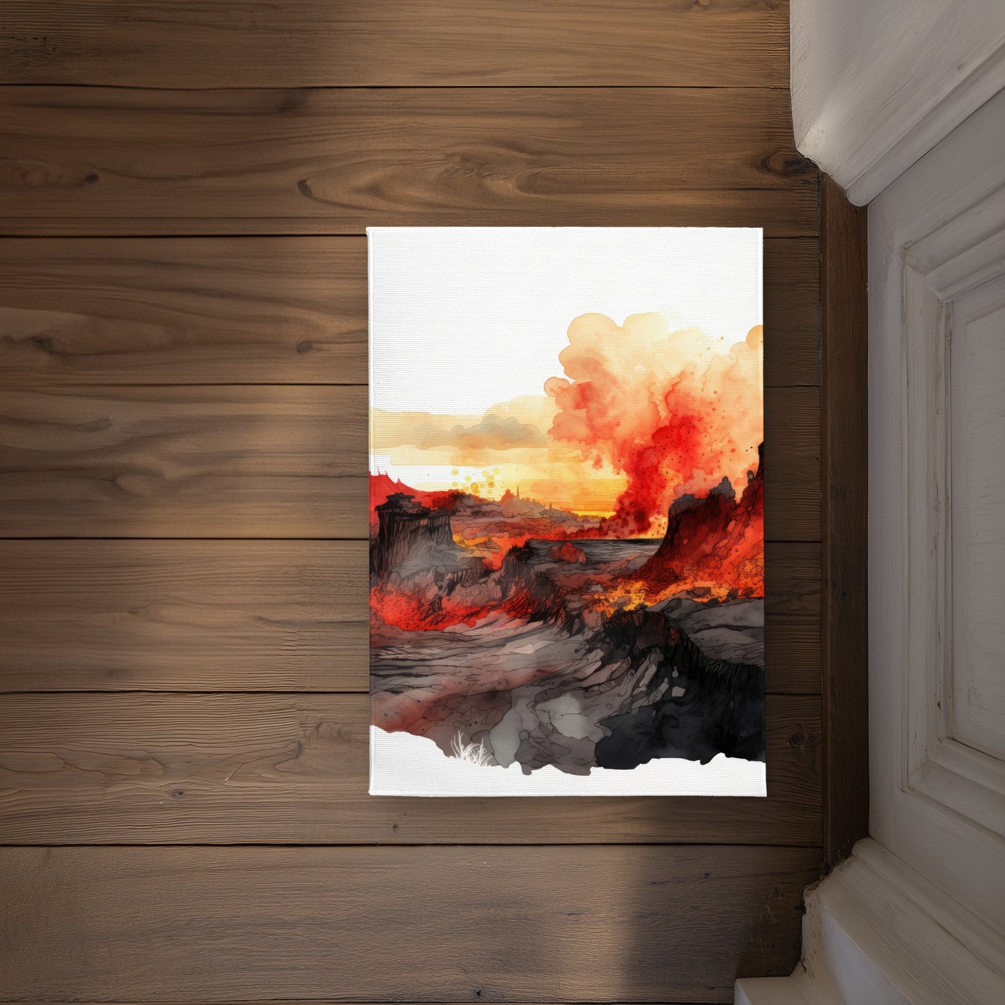Minimalist Flow Red Indoor Outdoor Door Mat | Home Decor