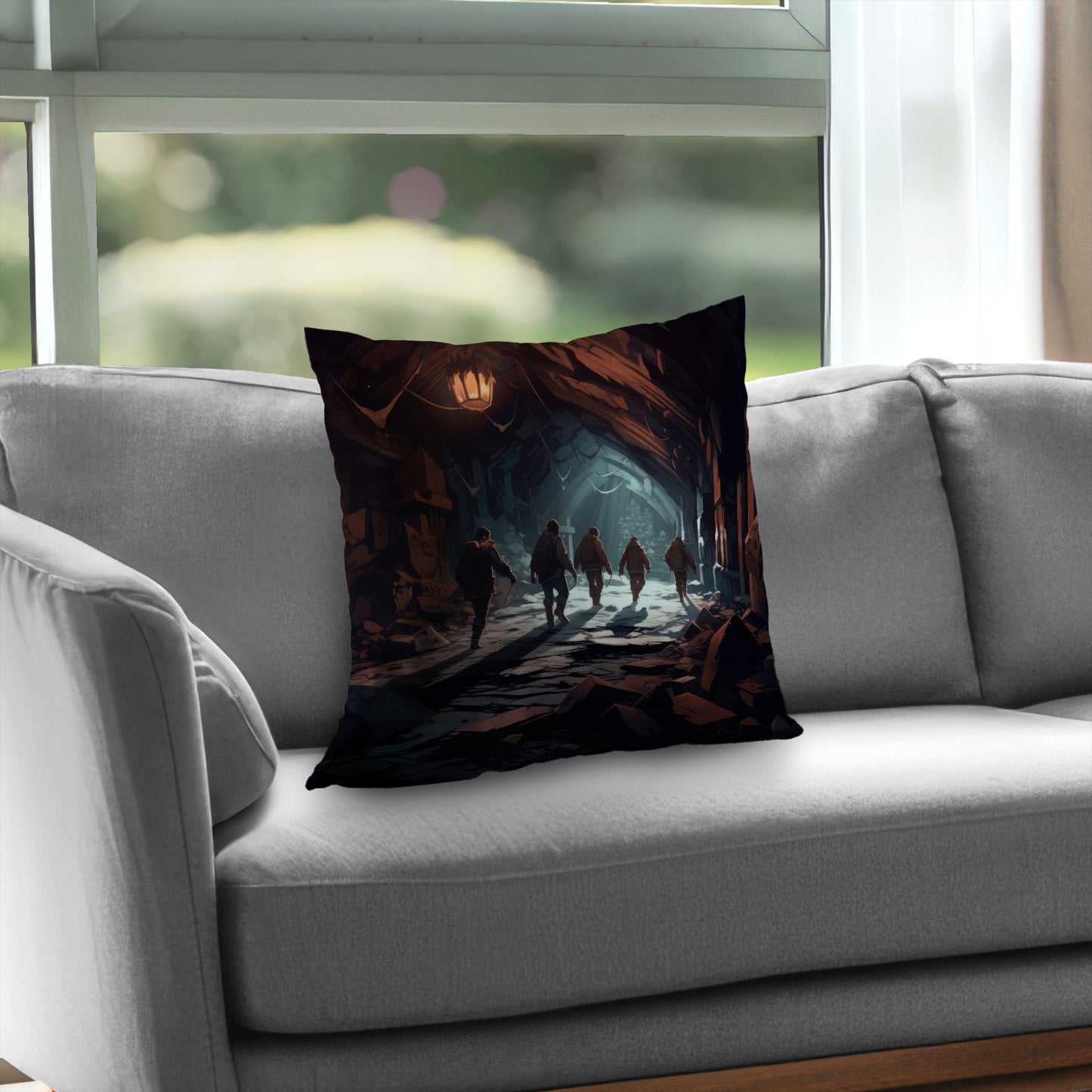 The catacombs Turquoise poly twill throw pillow - home decor