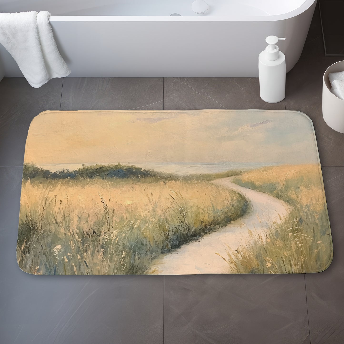 Soft breeze White Bath Mat - Elegant Home Decor Accent